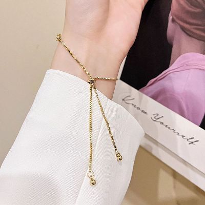 Brass Box Chain Slider Bracelets FS-WGA60A8-01-1