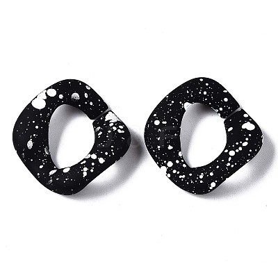 Spray Painted CCB Plastic Linking Rings LS-CCB-Q091-019B-1