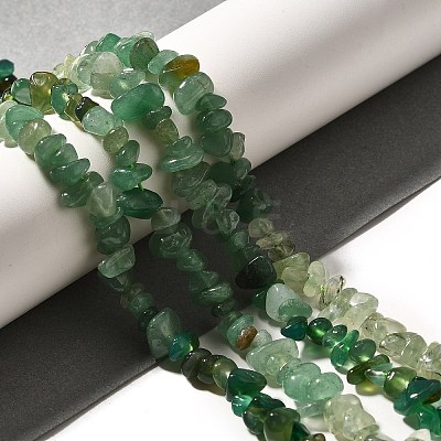 Natural Prehnite & Chrysoprase & Green Aventurine Beads Strands G-L610-A19-01-1