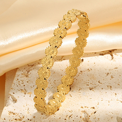 304 Stainless Steel Hinged Bangles for Women WG3D24D-01-1