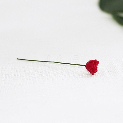 Resin Simulation Rose Model with Iron Wire PW-WG49153-04-1