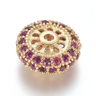 Brass Micro Pave Cubic Zirconia Spacer Beads ZIRC-L085-61G-1