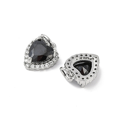 Brass Micro Pave Cubic Zirconia Charms KK-U043-14P-1