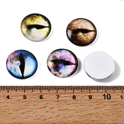 Printed Transparent Glass Cabochons GL-CBAA22A-07-1