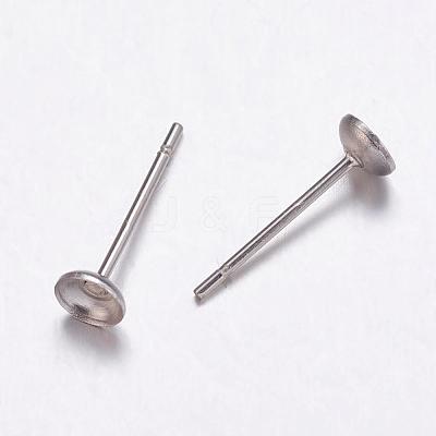 Tarnish Resistant 304 Stainless Steel Stud Earrings Findings STAS-K146-016-4mm-1