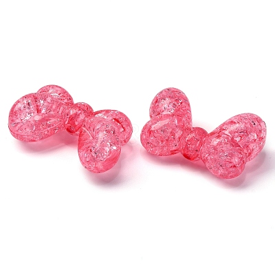 Plating Transparent Crackle Acrylic Beads MACR-D024-17-01-1
