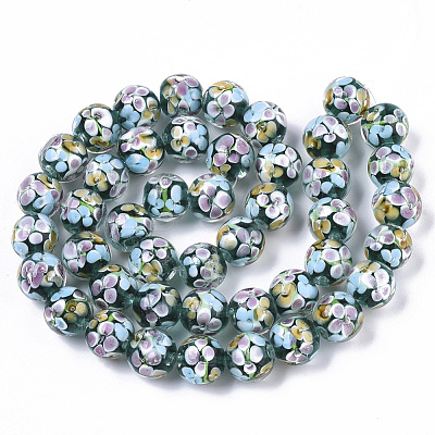 Handmade Lampwork Beads Strands LAMP-T007-04F-1