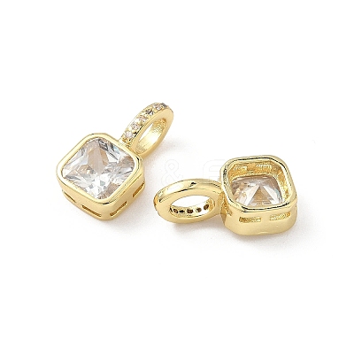 Brass Micro Pave Cubic Zirconia Pendants X-KK-L239-020G-1