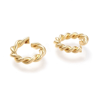 Brass Twisted Open Jump Rings X-KK-M207-01G-01-1