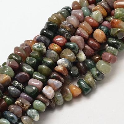 Natural Indian Agate Chip Beads Strands X-G-P091-35-1