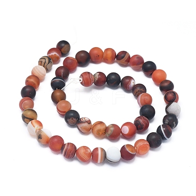Natural Banded Agate/Striped Agate Beads Strands G-D0005-30-8mm-1