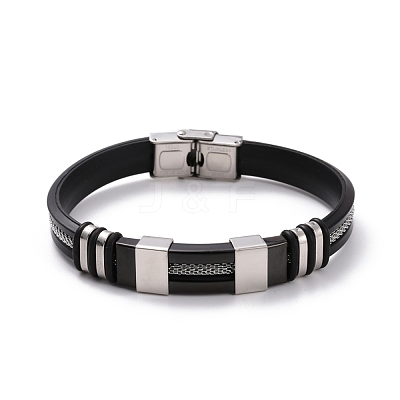 Men's Silicone Cord Bracelet BJEW-M206-02GP-1