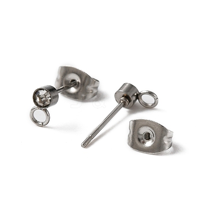 304 Stainless Steel Stud Earrings Findings STAS-WH0029-44A-P-1