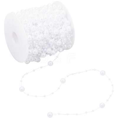 1 Roll Plastic Round Beaded Link Chains DIY-SC0024-96B-1