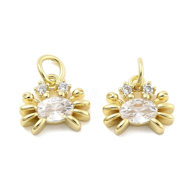 Brass Micro Pave Cubic Zirconia Pendants KK-U060-20G-B-1