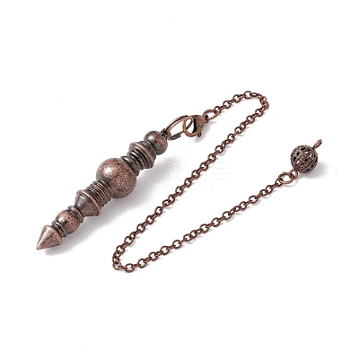 Rack Plating Brass Cable Chain Pointed Dowsing Pendulums HJEW-G016-02R-1
