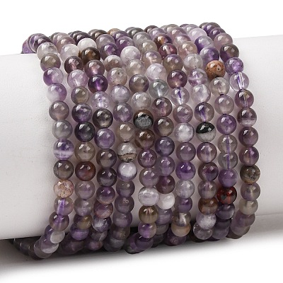 Natural Chevron Amethyst Beads Strands G-K256-51-4mm-1