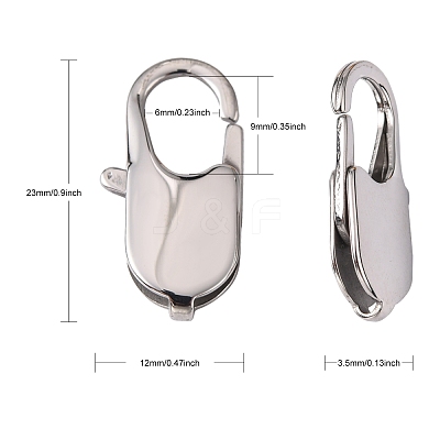 Tarnish Resistant 201 Stainless Steel Lobster Claws Key Clasps STAS-Q131-1