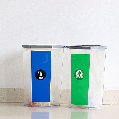 6Pcs 2 Styles PVC Garbage Recycle Trash sign stickers DIY-WH0043-40-1