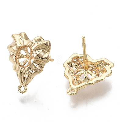 Brass Stud Earring Findings KK-N230-02-NF-1