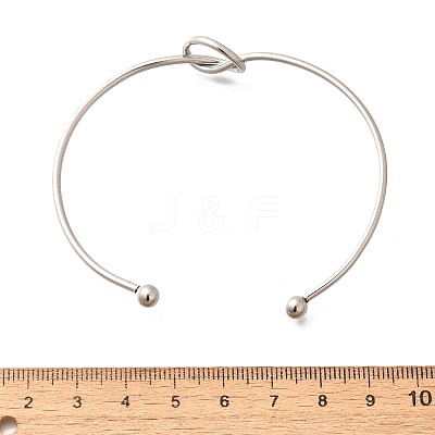 Non-Tarnish Knot Shape Cuff Bangle BJEW-N013-007-1