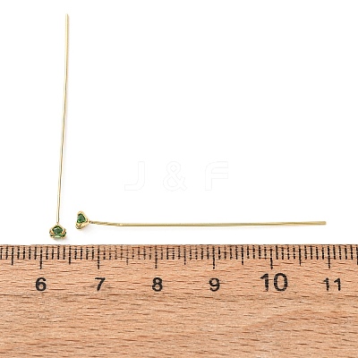 Brass Micro Pave Cubic Zirconia Stud Earring Findings CU-CBA4618-01G-05-1