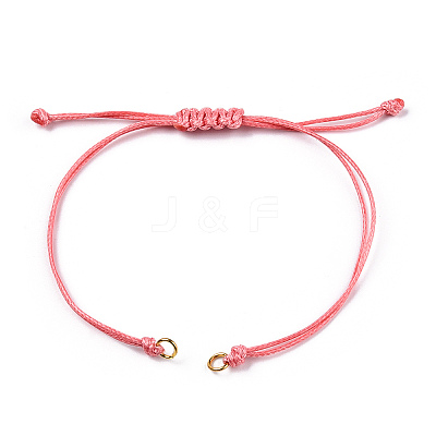 Korean Waxed Polyester Cord Braided Bracelets X-MAK-T010-06G-1