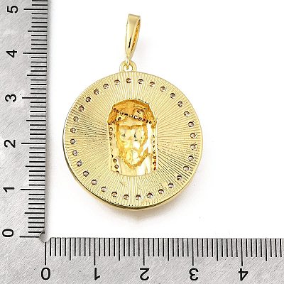 Brass Brass Micro Pave Cubic Zirconia Pendants KK-Q066-31G-1