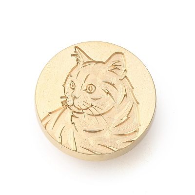 Golden Tone Wax Seal Brass Stamp Heads AJEW-U008-03G-16-1