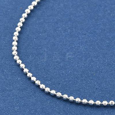 Adjustable Slider Brass Ball Chain Necklaces for Men Women NJEW-G160-13S-1