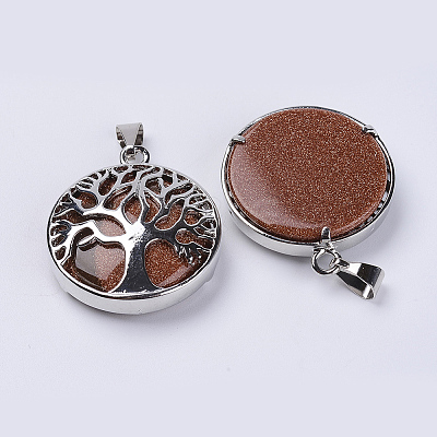 Synthetic Goldstone Pendants G-P350-D04-1