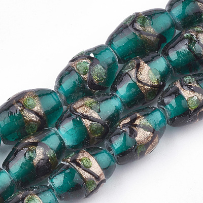 Handmade Gold Sand Lampwork Beads X-LAMP-T006-01C-1
