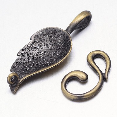 Brass Hook Clasps KK-L116-02AB-NF-1