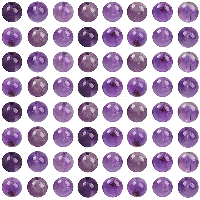100Pcs Natural Amethyst Beads G-SP0001-22B-1