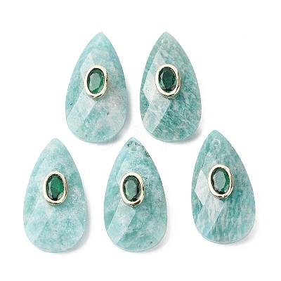 Natural Amazonite Pendants G-P586-01G-11-1