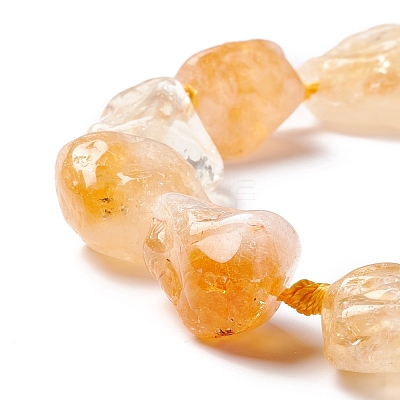 Natural Yellow Quartz Beads Strands G-B024-02-1