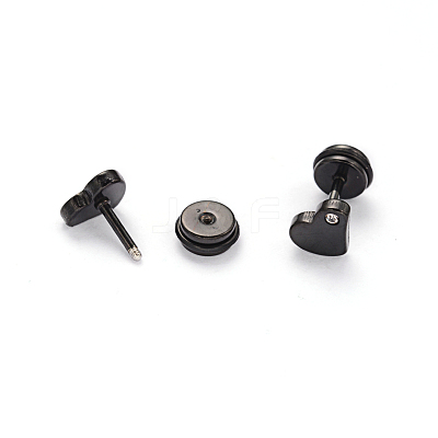 304 Stainless Steel Heart Earlobe Plugs EJEW-I196-13A-1