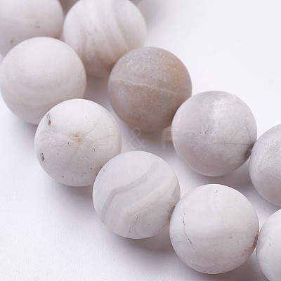 Natural White Agate Bead Strands G-J376-02-10mm-1