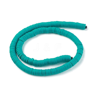 Flat Round Handmade Polymer Clay Beads CLAY-R067-8.0mm-07-1