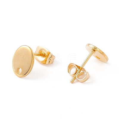 201 Stainless Steel Stud Earring Findings with Hole X-EJEW-A071-13G-1
