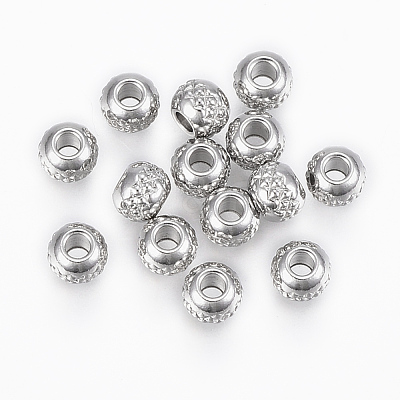 Tarnish Resistant 201 Stainless Steel Waffle Beads X-STAS-G154-37-4mm-1