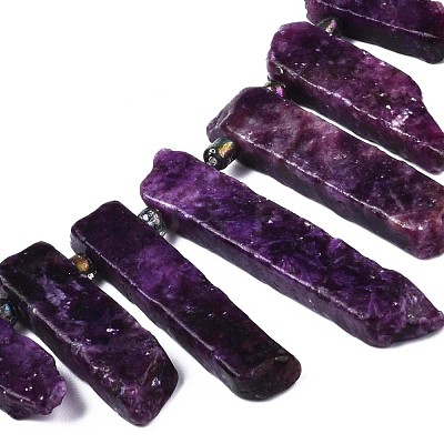 Natural Lepidolite/Purple Mica Stone Beads Strands G-N215-007-1