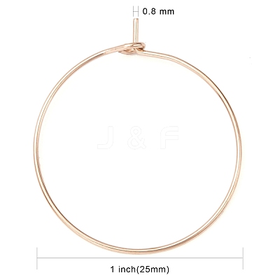Ion Plating(IP) 316L Surgical Stainless Steel Hoop Earring Findings STAS-D164-01RG-1