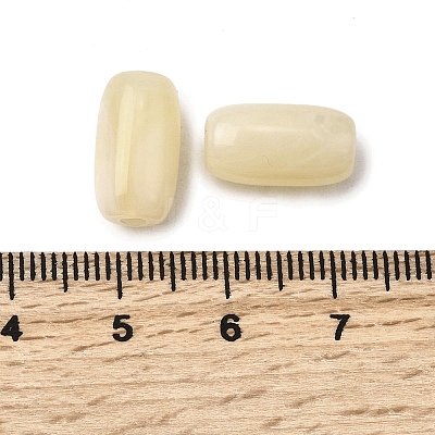 Opaque Acrylic Beads OACR-WH0055-01G-1