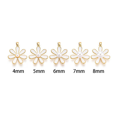 Brass with Enamel Cup Pearl Peg Bails Pin Pendants LS-KK-T079-30G-1