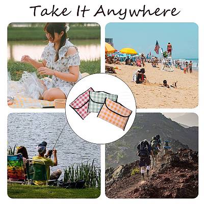 Portable Tartan Patern Non Woven Picnic Mat JX572A-02-1