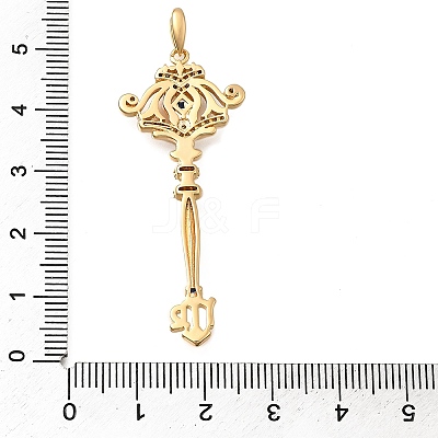 Brass Micro Pave Cubic Zirconia Big Pendants X1-KK-B147-04G-04-1