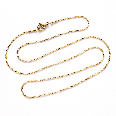 PVD Vacuum Plating 304 Stainless Steel Boston Link Chain Necklace NJEW-S420-006B-G-1