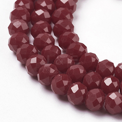 Faceted Solid Color Glass Rondelle Beads Strands LS-GLAA-Q044-6mm-25-1