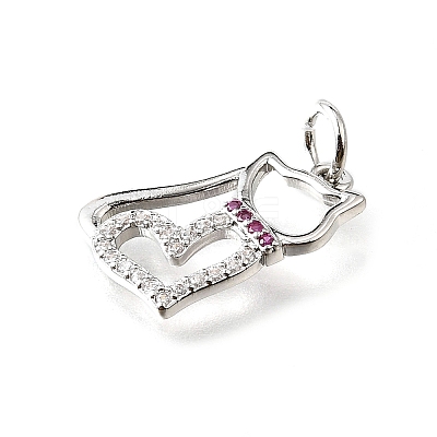 Brass Micro Pave Cubic Zirconia Pendants KK-V007-005P-01-1